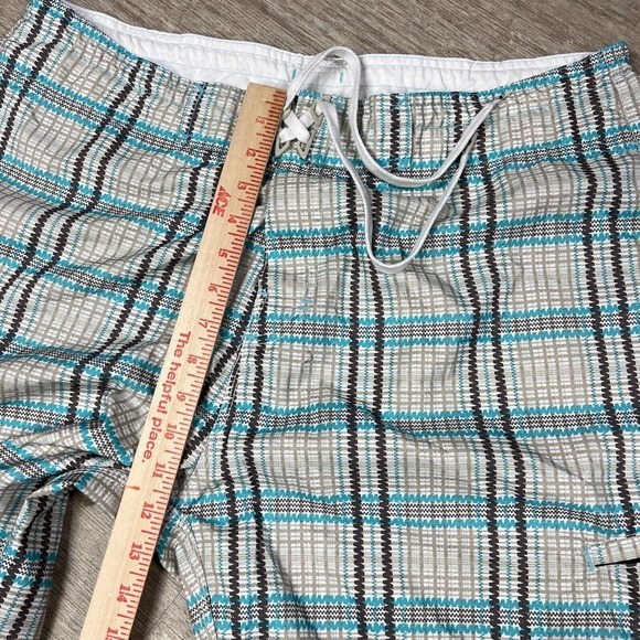Body Glove Plaid Surf Shorts Swim Trunks Men's 38 Unlined Zip Pockets Relaxed - Picture 10 of 11